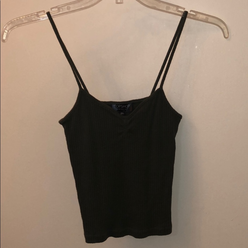 Olive green topshop tank top